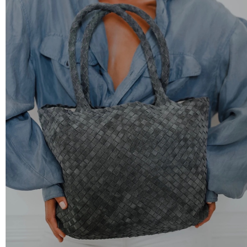Milaner Mini Elena Woven Suede Handbag